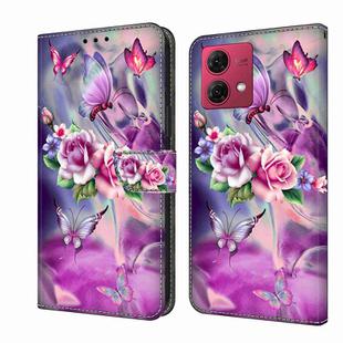 For Motorola Moto G84 Crystal 3D Shockproof Protective Leather Phone Case(Butterfly)