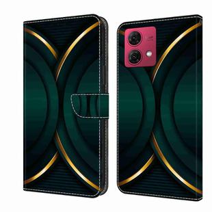 For Motorola Moto G84 Crystal 3D Shockproof Protective Leather Phone Case(Gold Outline)