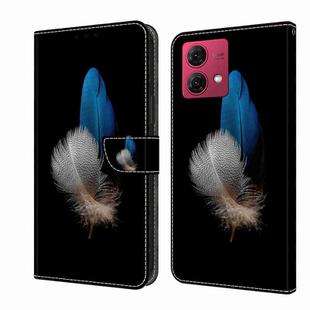 For Motorola Moto G84 Crystal 3D Shockproof Protective Leather Phone Case(Two Branches)