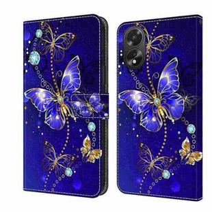 For OPPO A38 4G Crystal 3D Shockproof Protective Leather Phone Case(Diamond Butterfly)