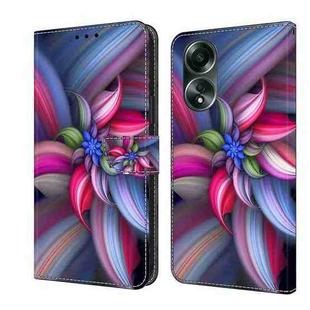 For OPPO A58 4G Crystal 3D Shockproof Protective Leather Phone Case(Colorful Flower)