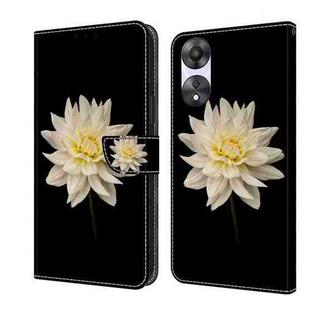 For OPPO A58 5G Crystal 3D Shockproof Protective Leather Phone Case(White Flower)