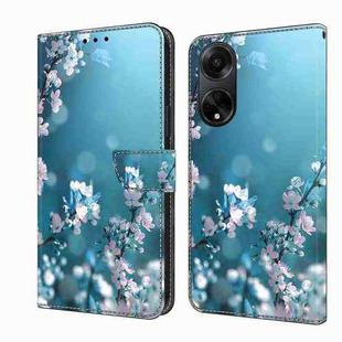 For OPPO A98 5G Crystal 3D Shockproof Protective Leather Phone Case(Plum Flower)