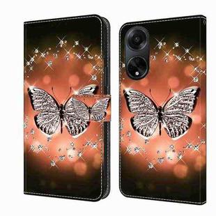 For OPPO A98 5G Crystal 3D Shockproof Protective Leather Phone Case(Crystal Butterfly)