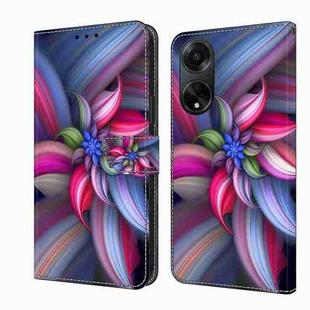 For OPPO A98 5G Crystal 3D Shockproof Protective Leather Phone Case(Colorful Flower)