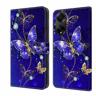 For OPPO A98 5G Crystal 3D Shockproof Protective Leather Phone Case(Diamond Butterfly)