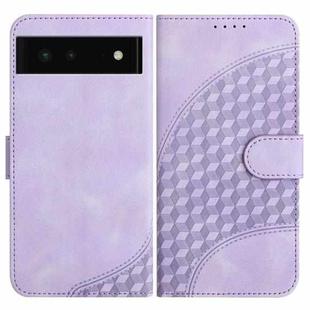 For Google Pixel 6 YX0060 Elephant Head Embossed Phone Leather Case with Lanyard(Light Purple)