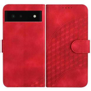 For Google Pixel 6 YX0060 Elephant Head Embossed Phone Leather Case with Lanyard(Red)