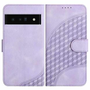 For Google Pixel 6 Pro YX0060 Elephant Head Embossed Phone Leather Case with Lanyard(Light Purple)