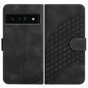 For Google Pixel 6 Pro YX0060 Elephant Head Embossed Phone Leather Case with Lanyard(Black)