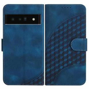 For Google Pixel 6 Pro YX0060 Elephant Head Embossed Phone Leather Case with Lanyard(Royal Blue)