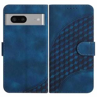 For Google Pixel 7 5G YX0060 Elephant Head Embossed Phone Leather Case with Lanyard(Royal Blue)