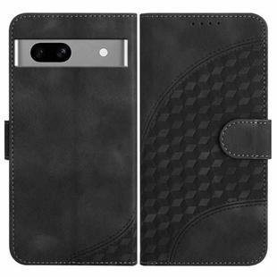 For Google Pixel 7a YX0060 Elephant Head Embossed Phone Leather Case with Lanyard(Black)