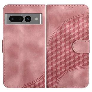 For Google Pixel 7 Pro 5G YX0060 Elephant Head Embossed Phone Leather Case with Lanyard(Pink)