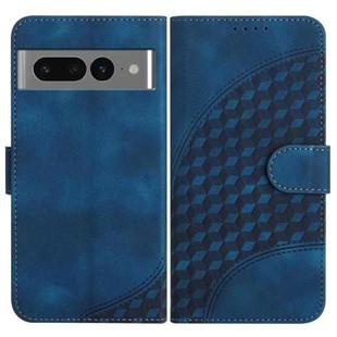 For Google Pixel 7 Pro 5G YX0060 Elephant Head Embossed Phone Leather Case with Lanyard(Royal Blue)