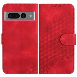 For Google Pixel 7 Pro 5G YX0060 Elephant Head Embossed Phone Leather Case with Lanyard(Red)