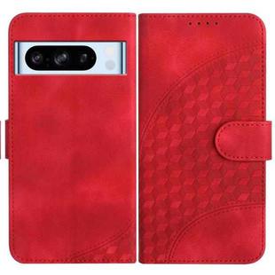 For Google Pixel 8 Pro YX0060 Elephant Head Embossed Phone Leather Case with Lanyard(Red)