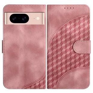 For Google Pixel 8a YX0060 Elephant Head Embossed Phone Leather Case with Lanyard(Pink)