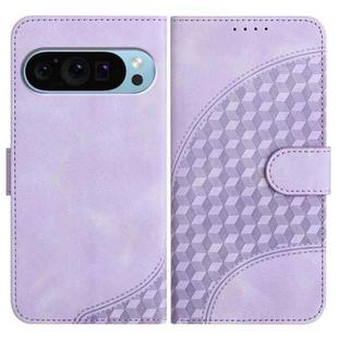 For Google Pixel 9 Pro YX0060 Elephant Head Embossed Phone Leather Case with Lanyard(Light Purple)