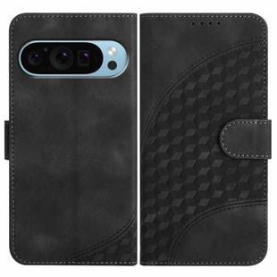 For Google Pixel 9 YX0060 Elephant Head Embossed Phone Leather Case with Lanyard(Black)