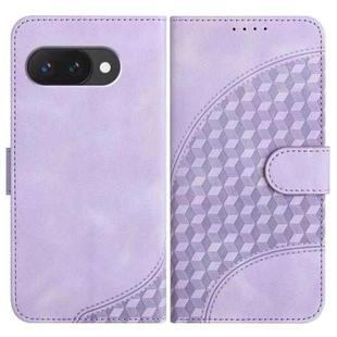 For Google Pixel 9a Elephant Head Embossed Phone Leather Case with Lanyard(Light Purple)