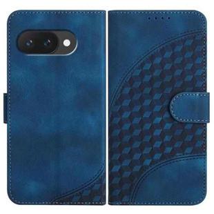 For Google Pixel 9a Elephant Head Embossed Phone Leather Case with Lanyard(Royal Blue)