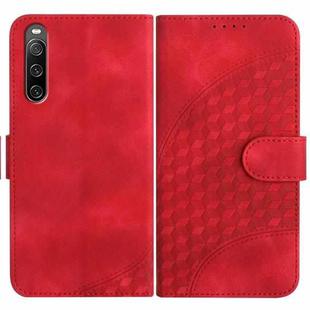 For Sony Xperia 10 IV YX0060 Elephant Head Embossed Phone Leather Case with Lanyard(Red)