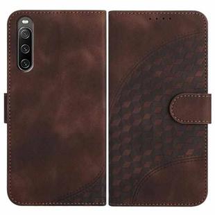 For Sony Xperia 10 IV YX0060 Elephant Head Embossed Phone Leather Case with Lanyard(Coffee)