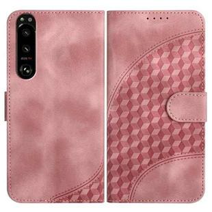 For Sony Xperia 5 III YX0060 Elephant Head Embossed Phone Leather Case with Lanyard(Pink)