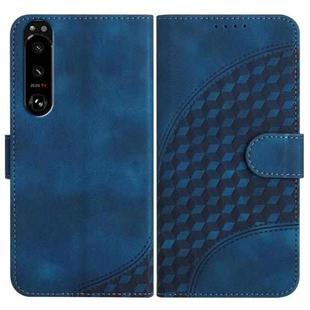For Sony Xperia 5 III YX0060 Elephant Head Embossed Phone Leather Case with Lanyard(Royal Blue)