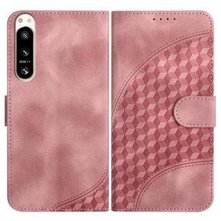 For Sony Xperia 5 IV YX0060 Elephant Head Embossed Phone Leather Case with Lanyard(Pink)