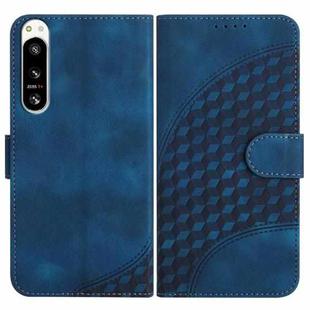 For Sony Xperia 5 IV YX0060 Elephant Head Embossed Phone Leather Case with Lanyard(Royal Blue)