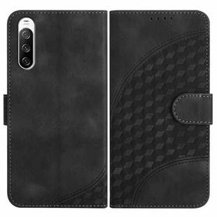For Sony Xperia 10 III YX0060 Elephant Head Embossed Phone Leather Case with Lanyard(Black)