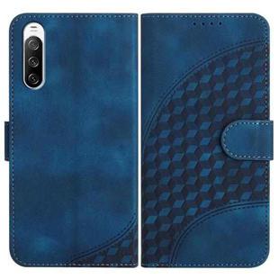 For Sony Xperia 10 III YX0060 Elephant Head Embossed Phone Leather Case with Lanyard(Royal Blue)