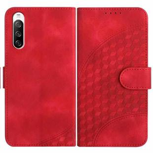 For Sony Xperia 10 III YX0060 Elephant Head Embossed Phone Leather Case with Lanyard(Red)