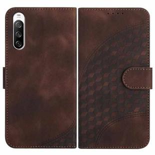 For Sony Xperia 10 III YX0060 Elephant Head Embossed Phone Leather Case with Lanyard(Coffee)
