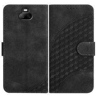 For Sony Xperia 20 YX0060 Elephant Head Embossed Phone Leather Case with Lanyard(Black)