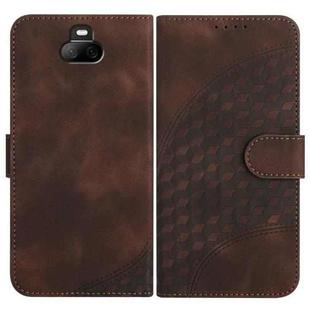 For Sony Xperia 20 YX0060 Elephant Head Embossed Phone Leather Case with Lanyard(Coffee)