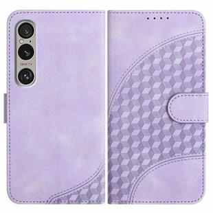 For Sony Xperia 1 VI YX0060 Elephant Head Embossed Phone Leather Case with Lanyard(Light Purple)