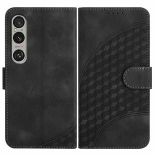 For Sony Xperia 1 VI YX0060 Elephant Head Embossed Phone Leather Case with Lanyard(Black)