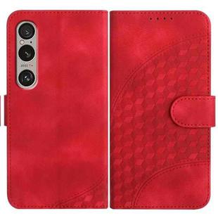 For Sony Xperia 1 VI YX0060 Elephant Head Embossed Phone Leather Case with Lanyard(Red)