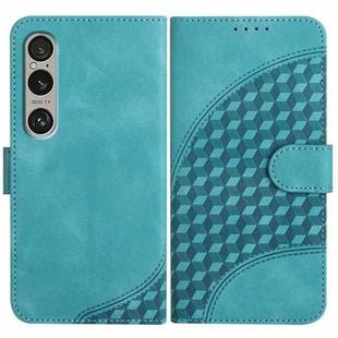 For Sony Xperia 1 VI YX0060 Elephant Head Embossed Phone Leather Case with Lanyard(Light Blue)