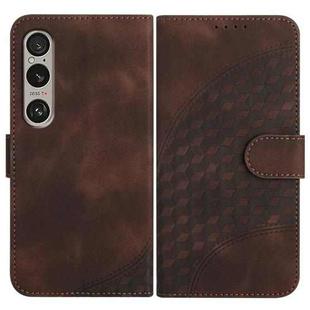 For Sony Xperia 1 VI YX0060 Elephant Head Embossed Phone Leather Case with Lanyard(Coffee)
