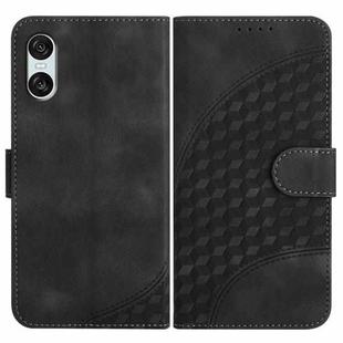 For Sony Xperia 10 VI YX0060 Elephant Head Embossed Phone Leather Case with Lanyard(Black)