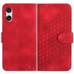 For Sony Xperia 10 VI YX0060 Elephant Head Embossed Phone Leather Case with Lanyard(Red)