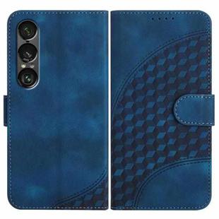 For Sony Xperia 1 VII Elephant Head Embossed Phone Leather Case with Lanyard(Royal Blue)