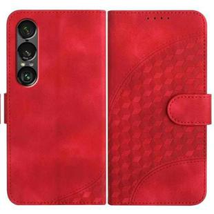 For Sony Xperia 1 VII Elephant Head Embossed Phone Leather Case with Lanyard(Red)