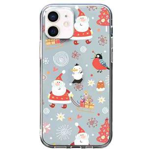 For iPhone 12 mini Christmas Colored Drawing Pattern High Transparent Soft TPU Phone Case(Santa Claus)