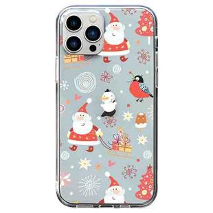 For iPhone 12 Pro Christmas Colored Drawing Pattern High Transparent Soft TPU Phone Case(Santa Claus)