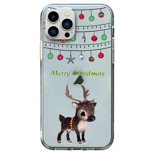 For iPhone 12 Pro Christmas Colored Drawing Pattern High Transparent Soft TPU Phone Case(Elk)